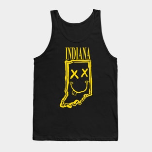 Grunge Heads Indiana Happy Smiling 90's style Grunge Face X eyes Tank Top